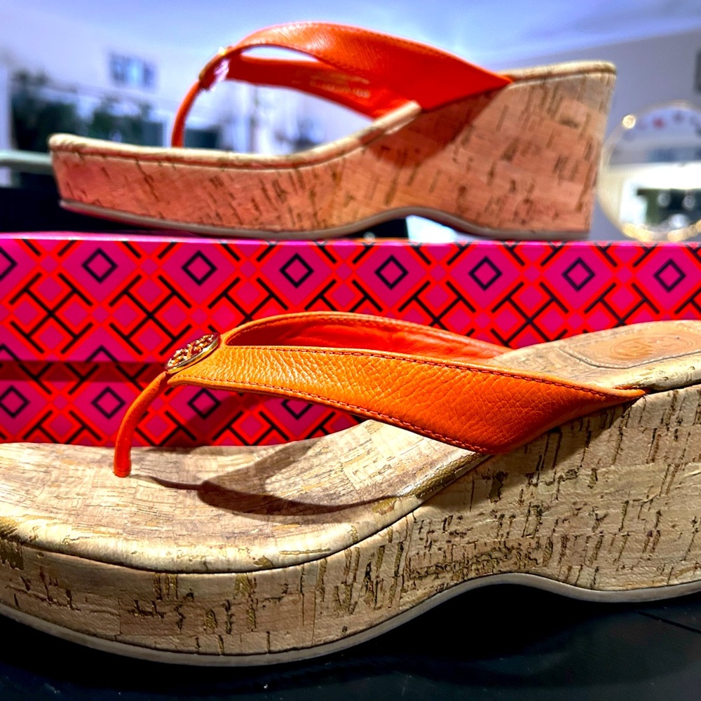 Tory Burch cork wedges